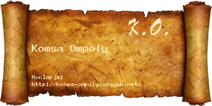 Komsa Ompoly névjegykártya